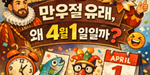 만우절 유래를 설명하는 4월 1일 장난 문화 이미지