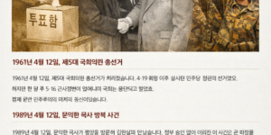 4월 12일 한국 역사 주요 사건 총선거와 문익환 방북 이미지