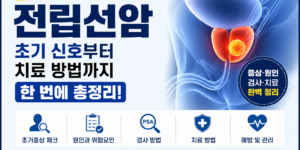전립선암 증상 초기 신호와 치료 방법을 설명하는 전립선 위치 의료 이미지