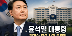 윤석열 대통령과 대한민국 대통령실을 상징적으로 표현한 정치 블로그용 이미지